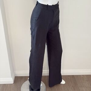 Vintage Plein Sud Black High-Waist Textured Dress Pants Made in France 36/4 Euro